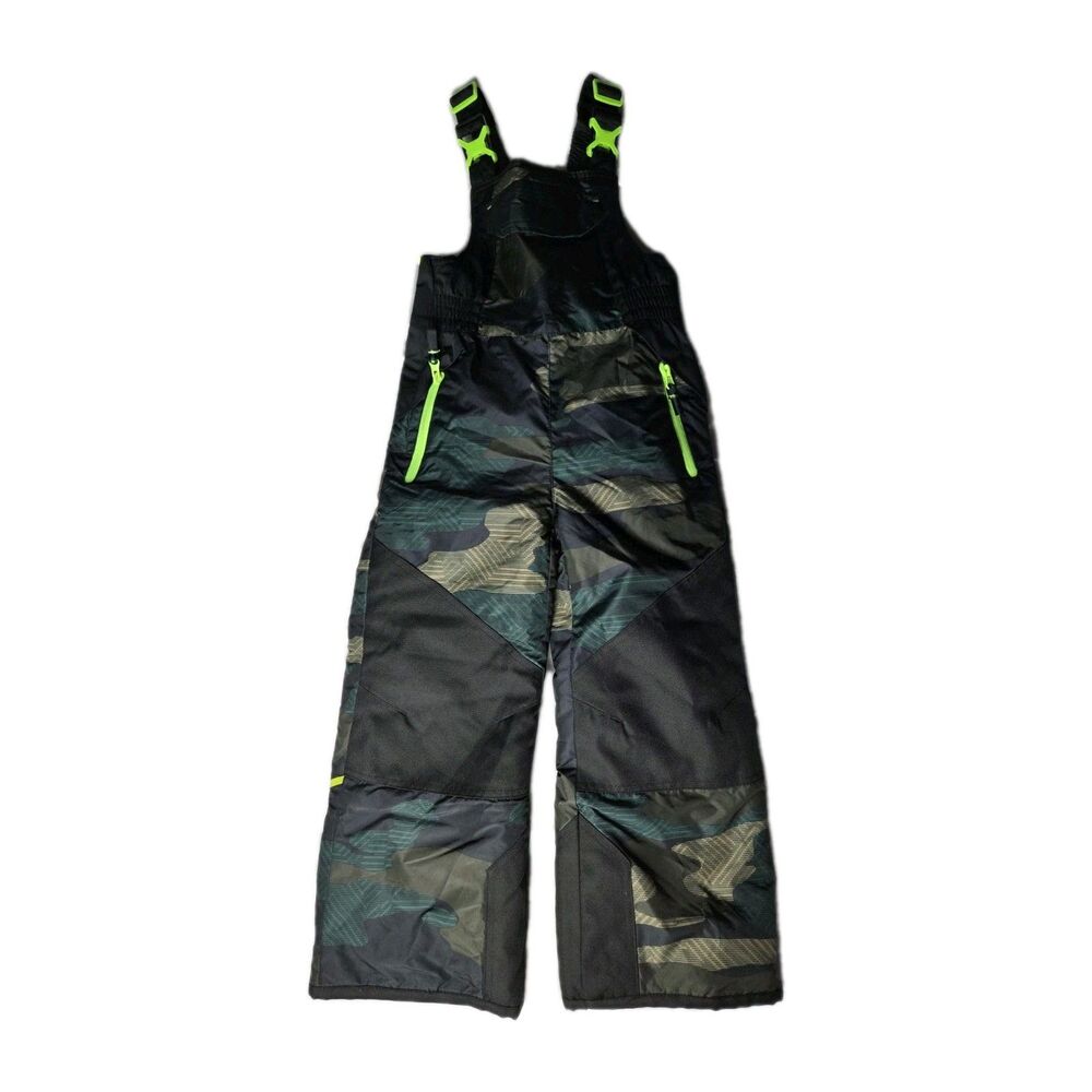 Champion C9 Black CAMO Ski SNOW Bib PANTS Overalls KIDS 4-5 XS Adjustable Straps